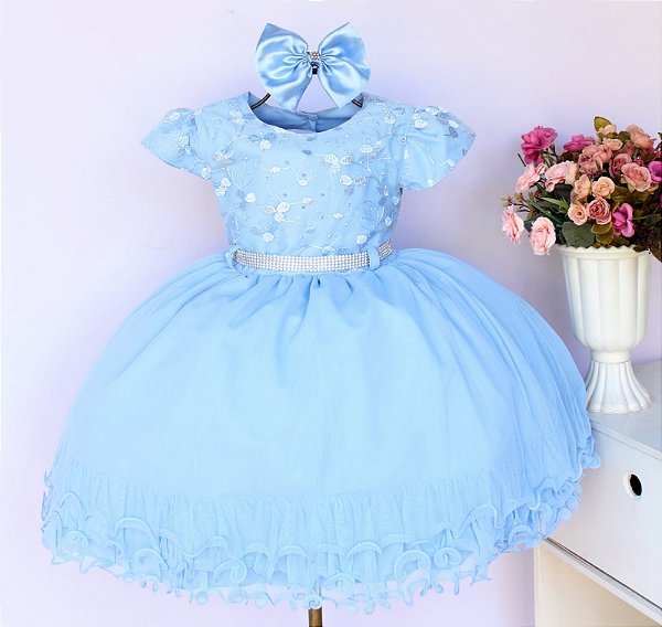 Vestido Azul Claro Menina Bonita